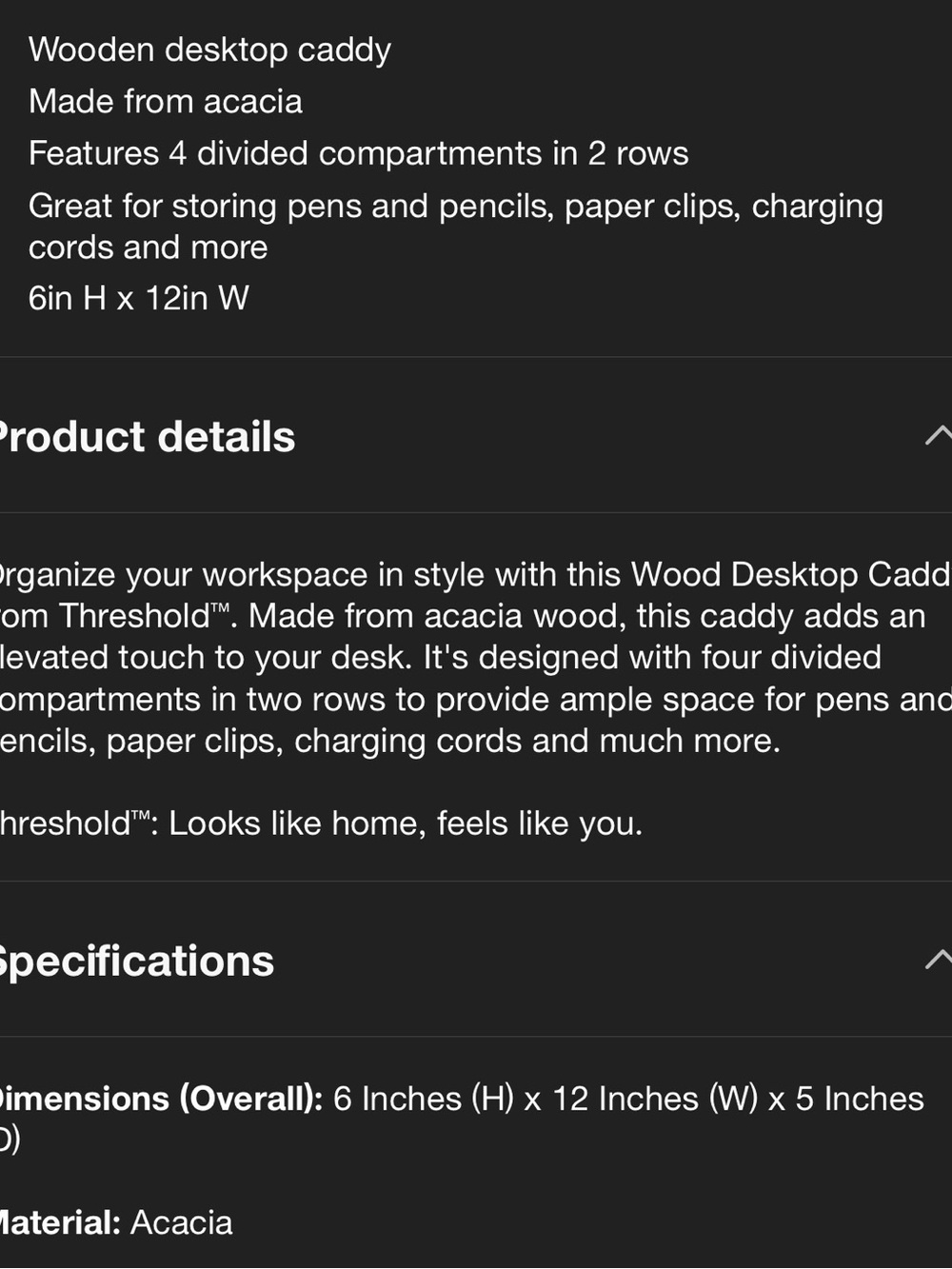 Wood Desktop Caddy - Threshold™ - Picture 3 of 3